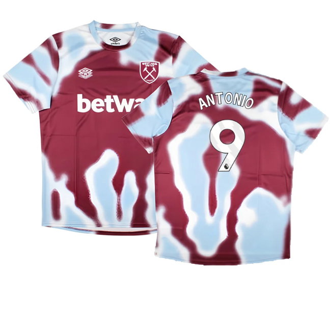 2024-2025 West Ham Warm Up Jersey (New Claret) (Antonio 9)-SoccerKits Hub | Buy Soccer Jerseys Online